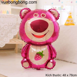 Bong bóng gấu dâu hồng đầu to